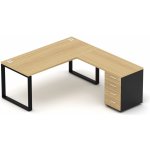Nábytek Designový cz DEBZ11O Kancelářská sestava EPIC Z11 O volitelná délka stolu 160/180 cm dub černá – Zboží Dáma