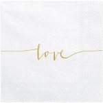 PartyDeco papírové ubrousky Love bílé 33x33cm 20ks – Zboží Dáma