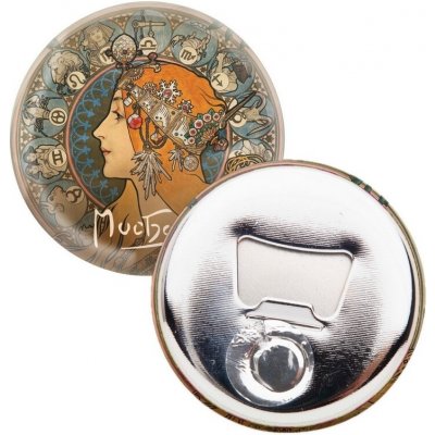 Kovový otvírák Alfons Mucha - Zodiak, ø 5,8 cm – Hledejceny.cz