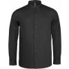 Pánská Košile Kariban pánská košile s dlouhým rukávem Mandarin černá