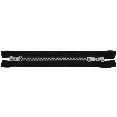 Prima-obchod Zip kostěný No 5 dělitelný 2 jezdce / dvoucestný 75 cm bundový BREX, barva Černá / šedá – Hledejceny.cz