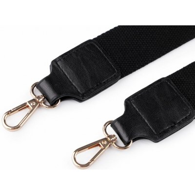 Popruh na tašku s karabinami šíře 3,8 cm - černá zlatá – Hledejceny.cz