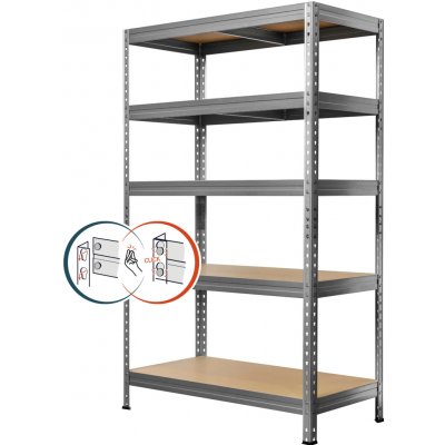 Kovona Praktik 1800 x 1200 x 450 mm 5 polic pozink kov VRPRV1801204505P0001 – Sleviste.cz