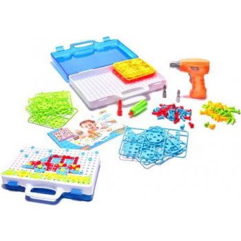 KIK KX7838 Mozaika dětské puzzle plastové bloky + šroubovák