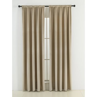 MKLuzkoviny.cz Sametové zatemňovací závěsy Cesar přírodní - 140 x 160 cm (2ks) - řasící stuha – Hledejceny.cz