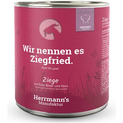 Herrmann's Kozí maso s červenou řepou a jáhly 0,8 kg