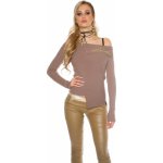 Koucla Ribbed jumper asymmetrically KHAKI – Zboží Mobilmania