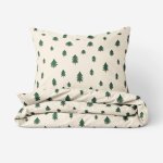 Goldea vánoční bavlna povlečení stromečky na režném 140x200 a 70x90 – Zboží Dáma