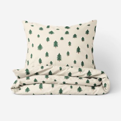 Goldea vánoční bavlna povlečení stromečky na režném 140x200 a 70x90 – Zboží Dáma