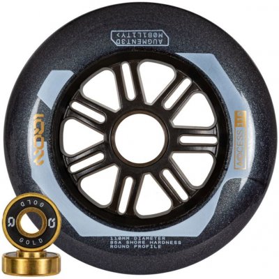 Powerslide Iqon Access Dark Grey Combo 110mm 85A 3ks + ložiska Iqon Decode Gold