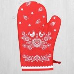 Frobyt Kuchyňská chňapka FOLK podklad červený 28 x 18cm – Zboží Dáma