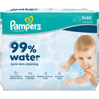 Pampers Dětské čisticí ubrousky s 99 % vody 3 x 60 ks – Hledejceny.cz