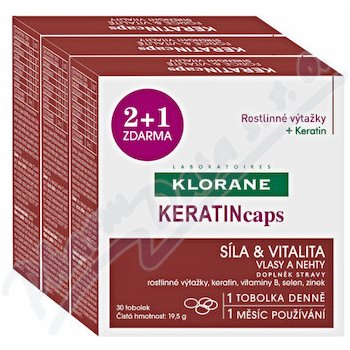 Klorane Keratincaps Vlasy a nehty 90 kapslí