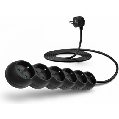 Connect IT prodlužovací kabel 230 V 6 zásuvek 3 m bez vypínače černá CES-1321-BK – Zbozi.Blesk.cz