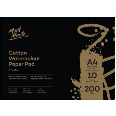 Mont Marte Akvarelový papír Mont Marte Artiste A4 100% bavlna 200 g/m2 10 listů MSB-0128 – Zboží Dáma