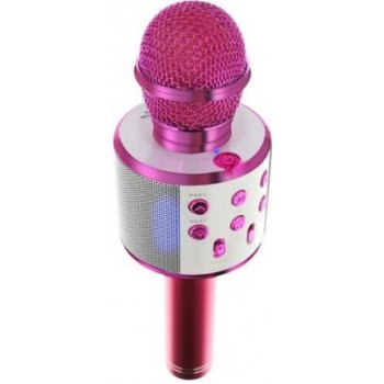 Bezdrátový karaoke mikrofon s reproduktorem růžová