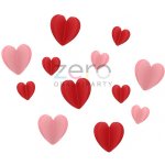Srdce 3D papírové samolepicí (12 ks) - červená/růžová – Zbozi.Blesk.cz
