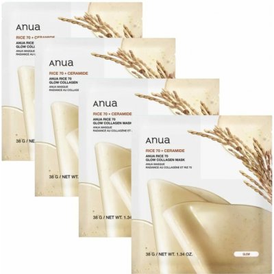 Anua Rice + Ceramide 70 Glow Collagen Mask kolagenová pleťová maska 4 x 38 g – Zboží Dáma