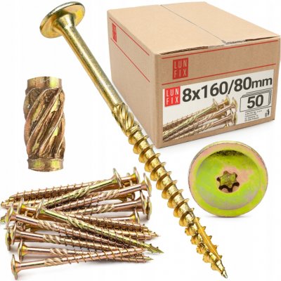 TESAŘSKÉ VRUTY TORX s talířovou hlavou 8x160 50 Ks – Hledejceny.cz