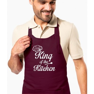 Kariban HobbyTriko Zástěra pro muže King of the Kitchen Vínová – Hledejceny.cz