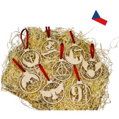 JH WoodArt vánoční ozdoby Harry Potter kouzelnická dekorace na váš stromeček 8 ks – Hledejceny.cz
