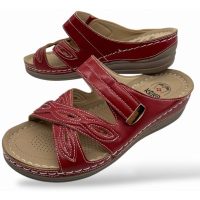 Koka dámské zdravotní pantofle červená – Zboží Dáma