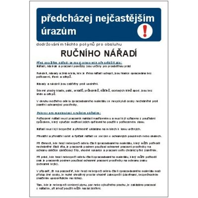 Pravidla bezpečné práce pro ruční nářadí | Plast, A3 – Zbozi.Blesk.cz