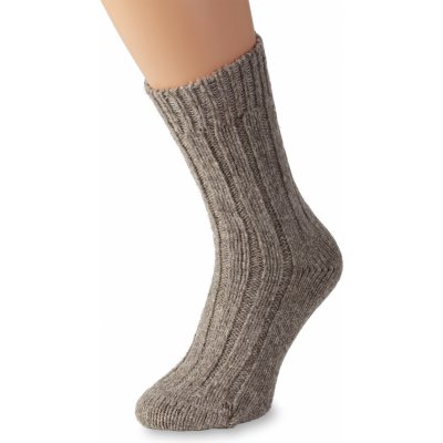 Wooline Vlněné ponožky 100% Merino volný lem hnědé