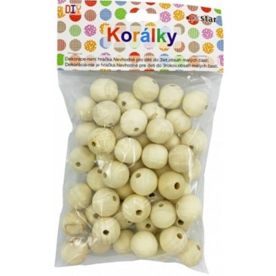 pkstar.cz Dřevěné korálky - 20 mm - 50 ks - PK510-22 – pkstar.cz | 12 – Zboží Dáma