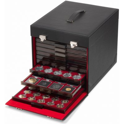 LEUCHTTURM Koženkový kufr na 10 boxů na mince – Sleviste.cz