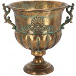 Váza francouzská AGED METAL, kov, zlatá/tyrkys patina, 34x28x33cm|Esschert Design – Hledejceny.cz