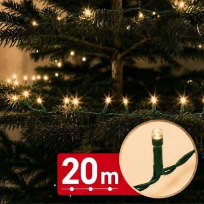 Phenom LED světelný řetěz 20 m, 400 LED, teplá bílá, zelený kabel – Hledejceny.cz