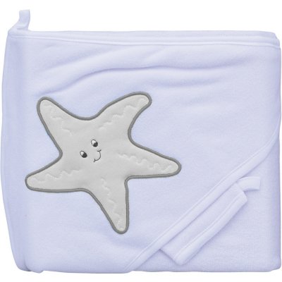 Scarlett Froté ručník hvězda s kapucí bílý – Zboží Mobilmania