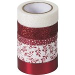 Heyda Samolepicí papírová washi páska sada - červená a bílá (5ks) – Zboží Dáma