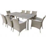 Chomik Zahradní sestava stolu a 8 židlí Firro, šedá – Zboží Mobilmania