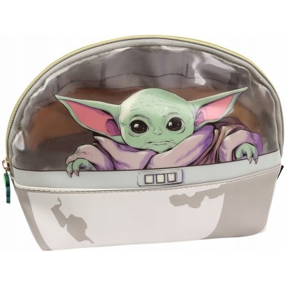 Star Wars Baby Yoda- Béžová, prostorná kosmetická cestovní