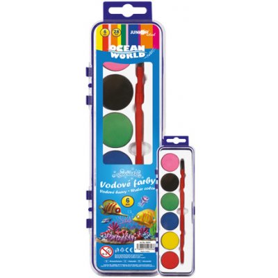 Ocean World vodové barvy 6 farieb 28 mm 448368 – Zboží Dáma
