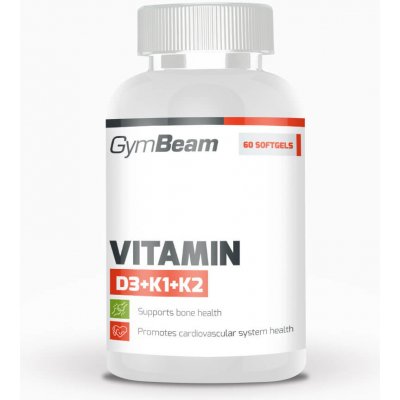 GymBeam Vitamin D3 + K1 + K2 120 kapslí