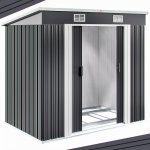 FurniGO Zahradní domek A4 196 x 122 x 182 cm antracit – Zboží Dáma