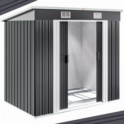 FurniGO Zahradní domek A4 196 x 122 x 182 cm antracit – Zboží Dáma