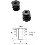 M10,A-25mm,H-20mm,C-6.2mm,čierna,Hrúbka steny-1.5mm,Plastová kruhovo-rúrková zátka zo závitom PE