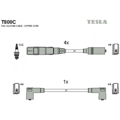 TESLA Sada kabelů pro zapalování T800C – Hledejceny.cz