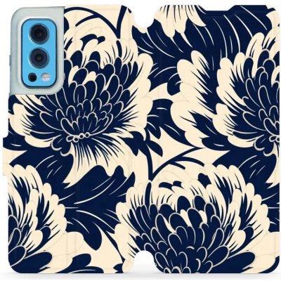 Mobiwear - OnePlus Nord 2 5G - VA40S Modré a béžové květy