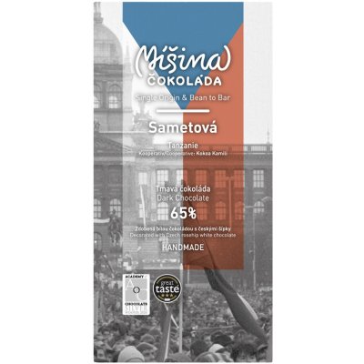 Míšina čokoláda 65% SAMETOVÁ hořká čokoláda s bílou čokoládou se šípky 50 g – Zboží Dáma