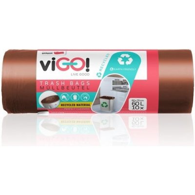 ViGO Pytle na odpadky 60 l 30µm 10 ks hnědé – Zboží Mobilmania