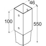 DMX PSG 45/550 (46*550*1,5) Patka sloupku 45 k zarážení – HobbyKompas.cz