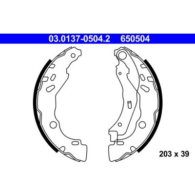 03.0137-0504.2 ATE Sada brzdových čelistí | Zboží Auto