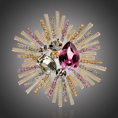 Éternelle brož Swarovski Elements Marchegiana B1075 Zlatá – Zboží Mobilmania