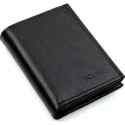 Solier Elegantní kožená pánská peněženka SW16A BLACK