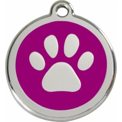 Red Dingo známka Paw Print Purple Tlapka fialová M 30 mm – Zboží Mobilmania